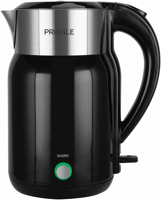 Electric Kettle Double Wall 1.8L - Haden 1500W With Boil Dry Protection & Auto-Shut Off| Inbuilt SS Filter Sieve, Concealed Heating Element