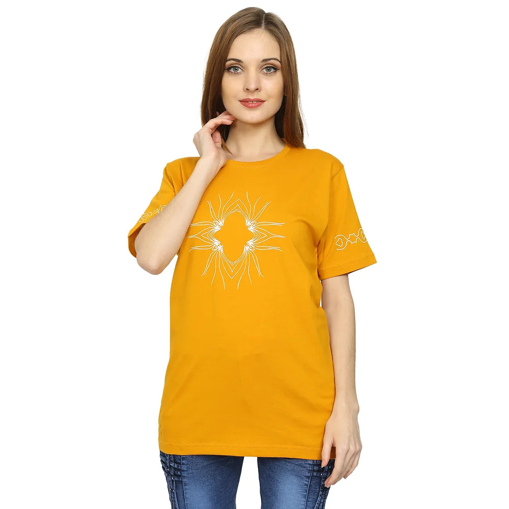 Women Yellow Pure Cotton T-shirt