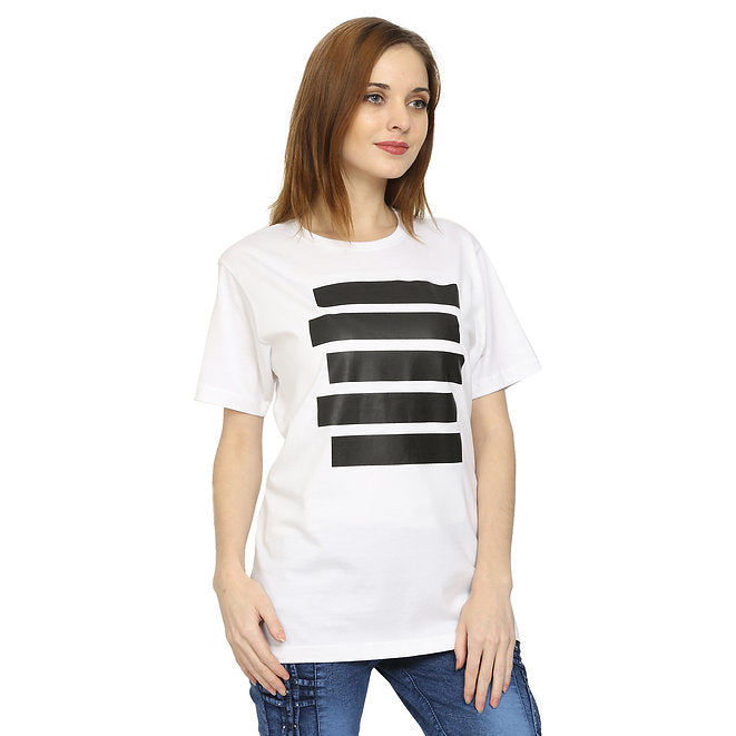 Women White Pure Cotton T-shirt