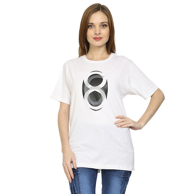 Women White Pure Cotton T-shirt