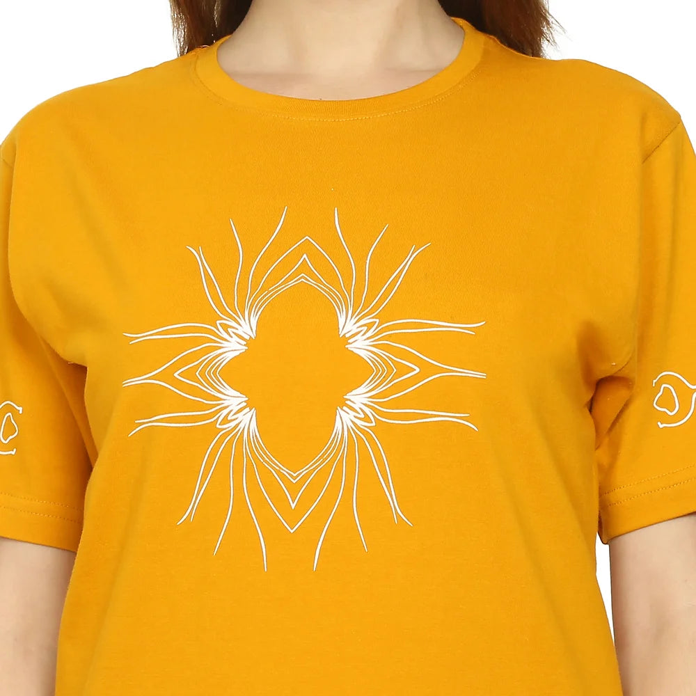 Women Yellow Pure Cotton T-shirt