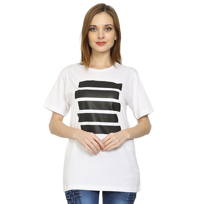 Women White Pure Cotton T-shirt