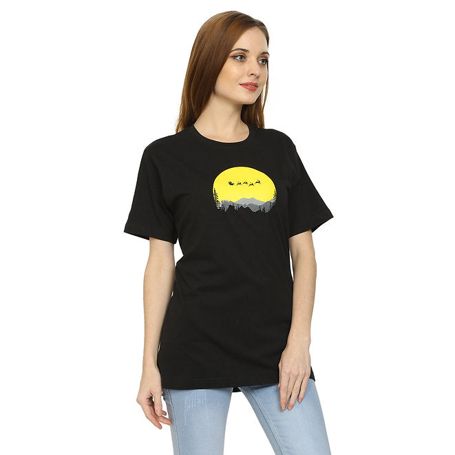 Women Black Pure Cotton T-shirt