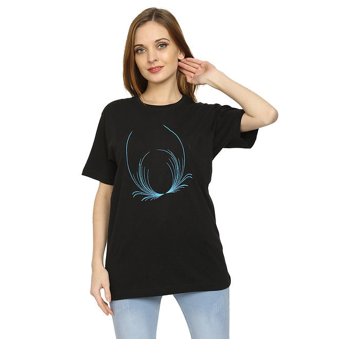 Women Black Pure Cotton T-shirt