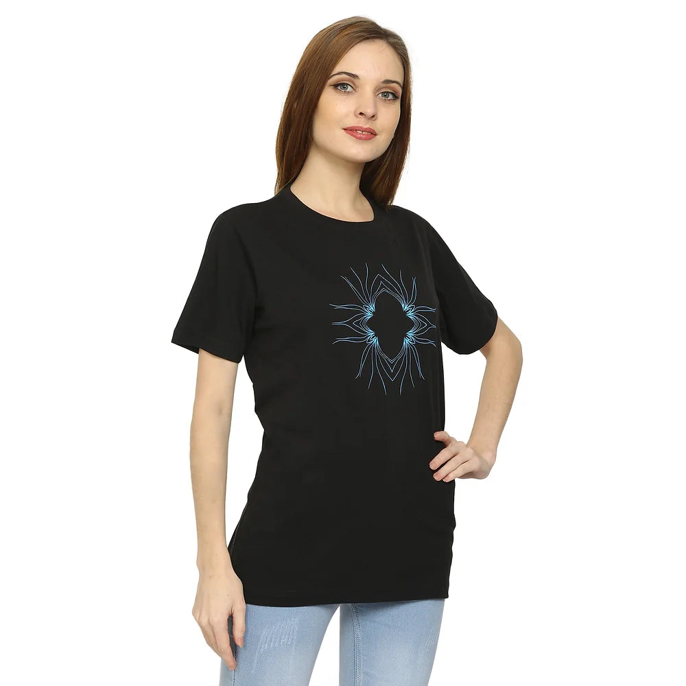 Women Black Pure Cotton T-shirt