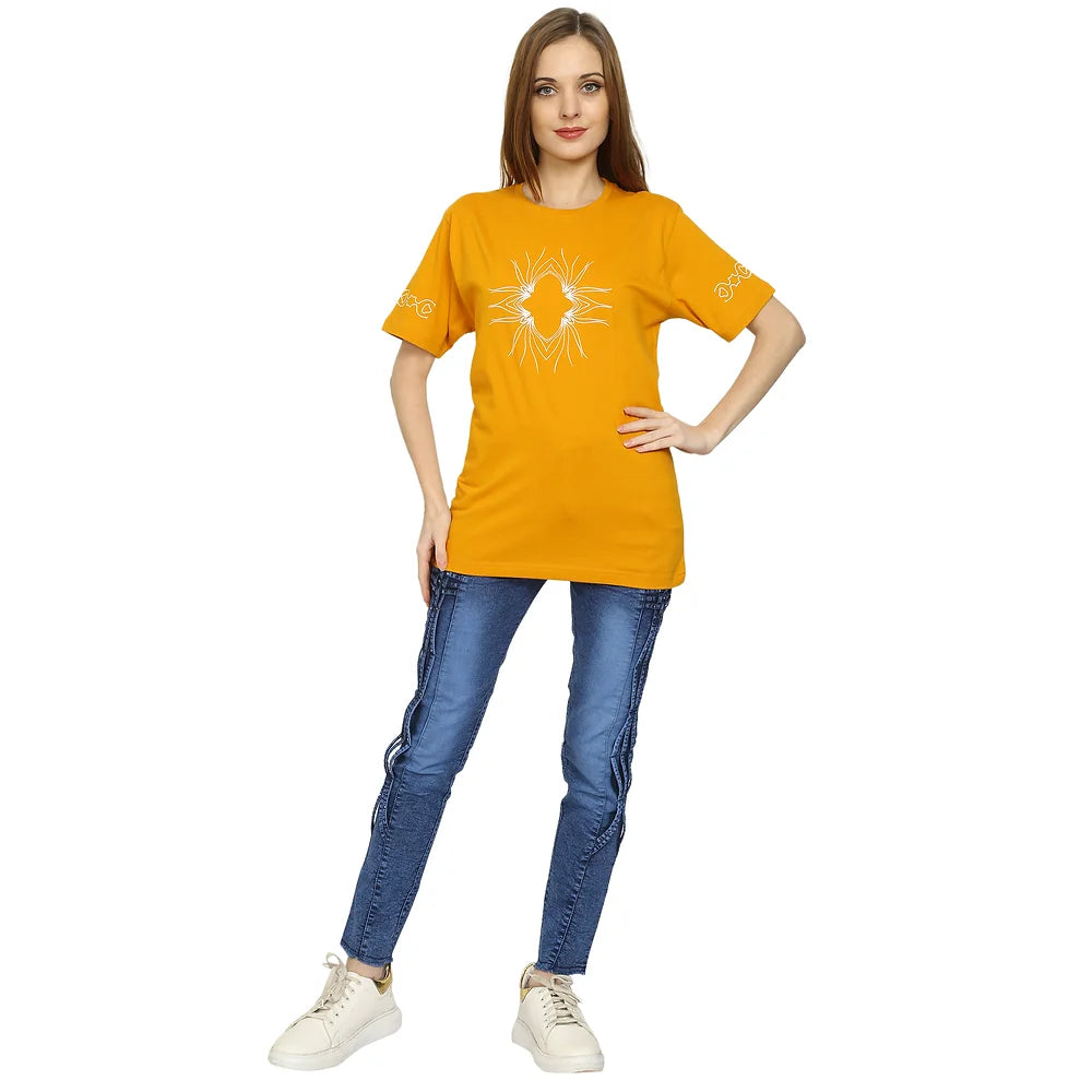 Women Yellow Pure Cotton T-shirt