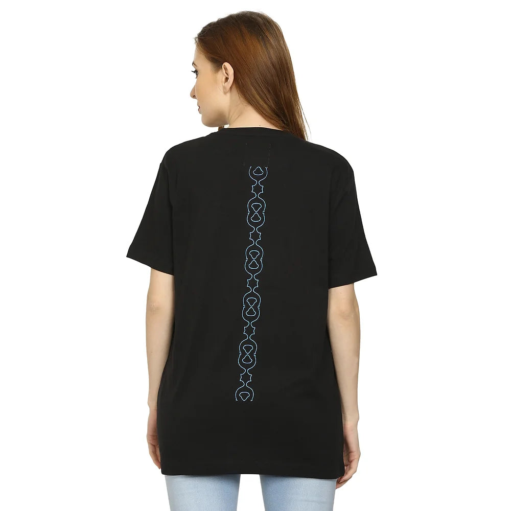 Women Black Pure Cotton T-shirt