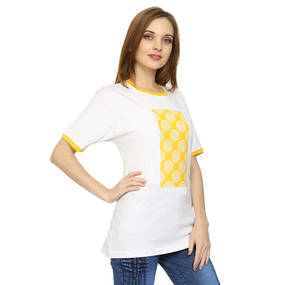 Women White Pure Cotton T-shirt