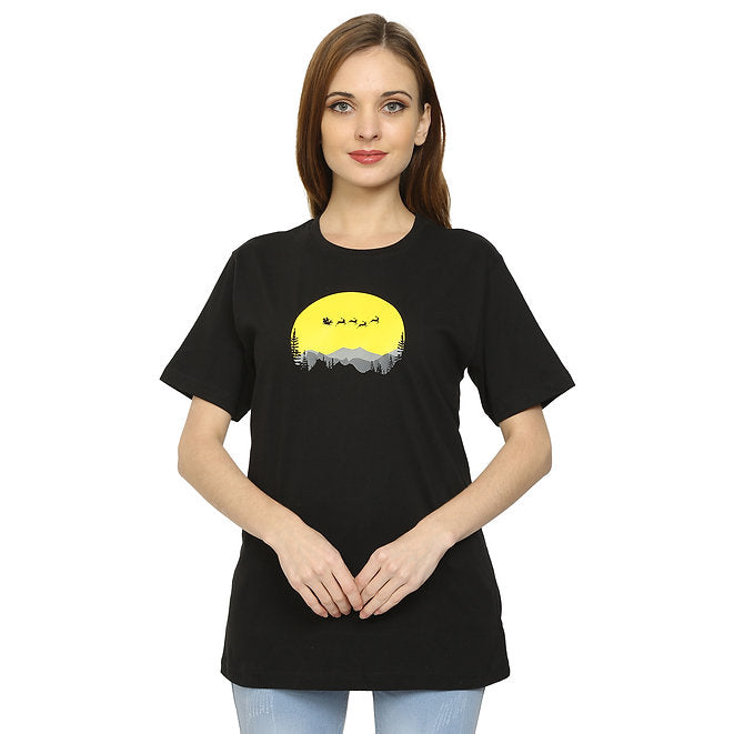 Women Black Pure Cotton T-shirt