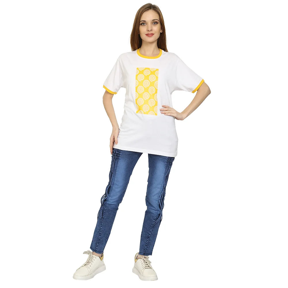 Women White Pure Cotton T-shirt