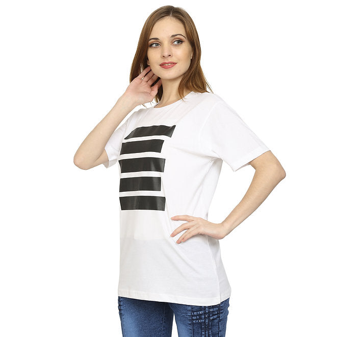 Women White Pure Cotton T-shirt