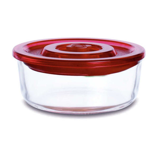 Glass Container With Steam Release Knob (850 Ml.) Round