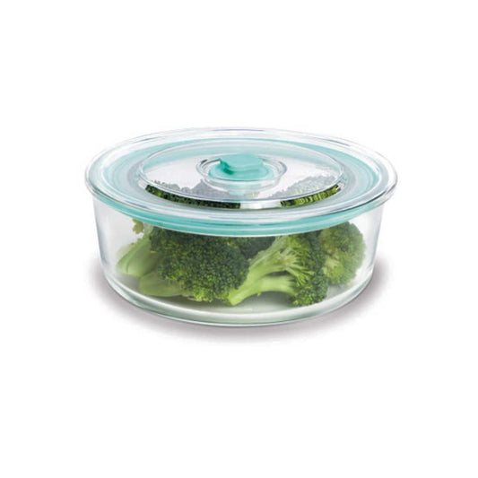 Glass Container With Steam Release Knob (300 Ml.) Round